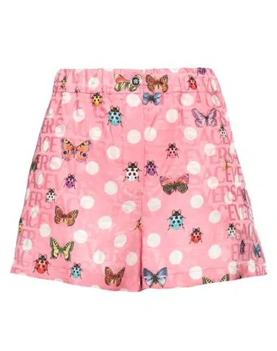 Versace Woman Shorts & Bermuda Shorts Pink Size 6 Viscose, Silk