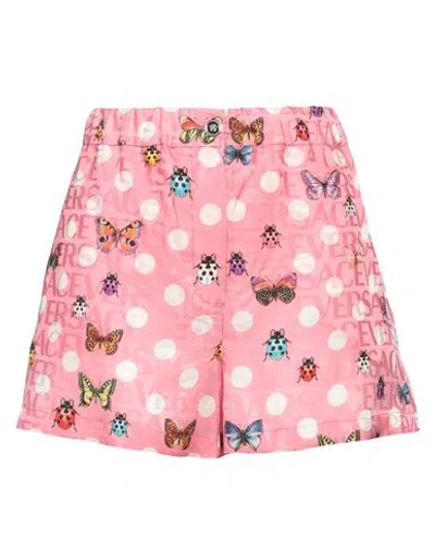 VERSACE VERSACE WOMAN SHORTS & BERMUDA SHORTS PINK SIZE 6 VISCOSE, SILK
