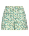 VERSACE VERSACE WOMAN SHORTS & BERMUDA SHORTS TURQUOISE SIZE 6 SILK