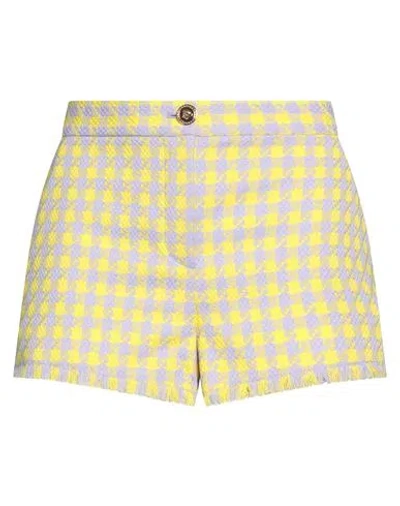 Versace Woman Shorts & Bermuda Shorts Yellow Size 8 Virgin Wool