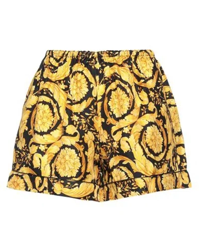 Versace Woman Shorts & Bermuda Shorts Yellow Size 6 Cotton, Lyocell