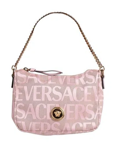 Versace Woman Shoulder Bag Pink Size - Polyester, Cotton, Calfskin