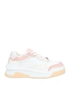 Versace Woman Sneakers Antique Rose Size 8 Leather In White