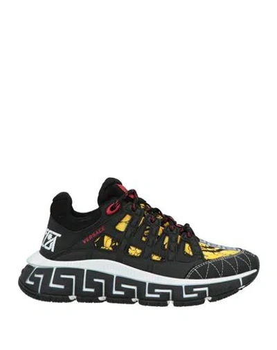 Versace Woman Sneakers Black Size 7 Textile Fibers