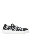 Versace Woman Sneakers Black Size 7 Textile Fibers In Black