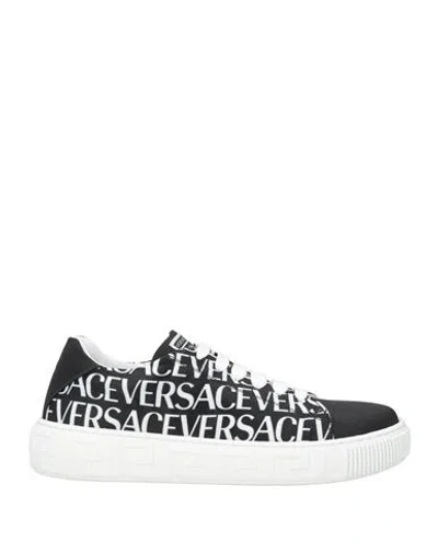 Versace Woman Sneakers Black Size 7 Textile Fibers