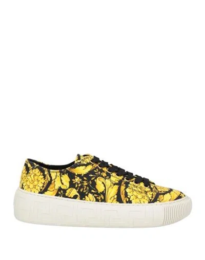 Versace Woman Sneakers Black Size 7.5 Textile Fibers