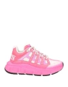 Versace Woman Sneakers Fuchsia Size 6 Textile Fibers In Pink