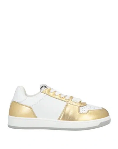 Versace Woman Sneakers Gold Size 7.5 Leather