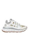 Versace White Leather Sneakers In Multi