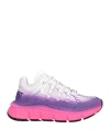 Versace Trigreca Low Top Lace Up Leather Faded Sneaker In Purple