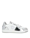 Versace Woman Sneakers Silver Size 8 Leather