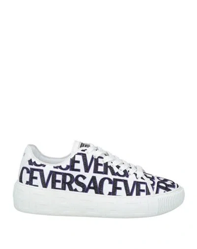 Versace Logo-embroidered Sneakers In White