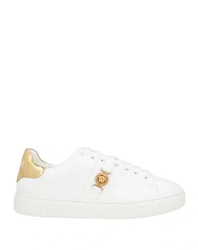 Versace Woman Sneakers White Size 7 Textile Fibers