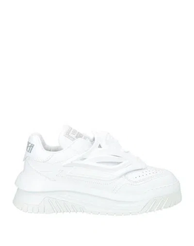 Versace Woman Sneakers White Size 8 Calfskin, Rubber