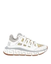 Versace White Leather Sneakers In Multi