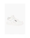 Versace Jeans Couture Leather Meyssa Sneakers With Iridescent Detail In White