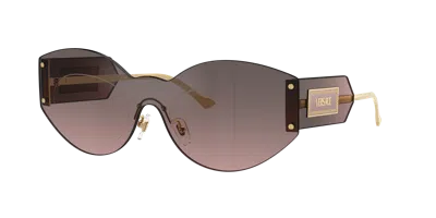 Versace Woman Sunglass Ve2276 In Pink Gradient Grey Flash Silver