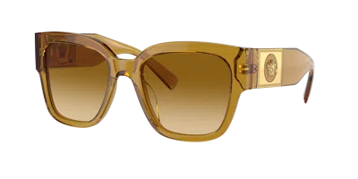Versace Woman Sunglasses Ve4437u In Light Yellow Gradient Ochre