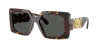 Versace Engraved-medusa Plaque Sunglasses In Dark Grey