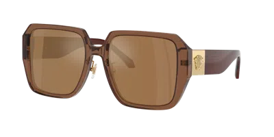 Versace Woman Sunglass Ve4472d In Brown Orange Metallic