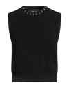 Versace Woman Sweater Black Size 10 Virgin Wool, Cashmere, Aluminum, Glass In Black