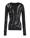 Versace Viscose Ripped Knit Jumper In Black
