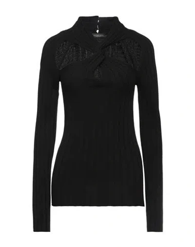 Versace Woman Sweater Black Size 8 Wool, Cashmere