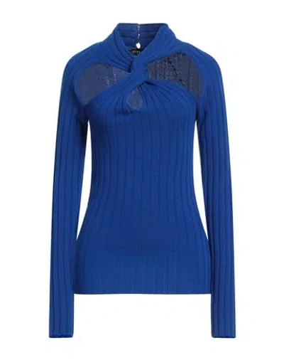 Versace Woman Sweater Bright Blue Size 8 Wool, Cashmere