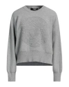 Versace Woman Sweater Grey Size 6 Virgin Wool, Cashmere In Grey