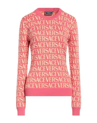 VERSACE VERSACE WOMAN SWEATER PINK SIZE 8 COTTON, VISCOSE