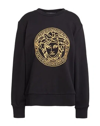 Versace Woman Sweatshirt Black Size 12 Cotton