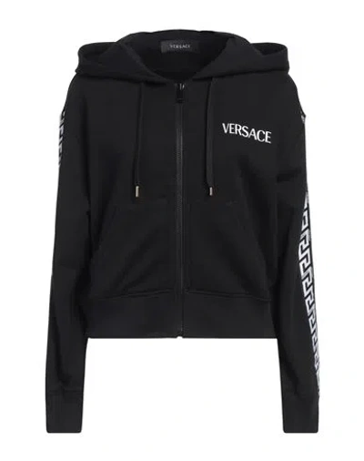 Versace Woman Sweatshirt Black Size 2 Cotton