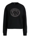 Versace Woman Sweatshirt Black Size 4 Cotton, Viscose, Polyamide, Polyester, Metallic Fiber In Black