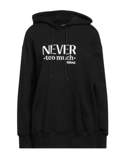 Versace Woman Sweatshirt Black Size 2 Cotton, Elastane, Polyester