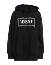 Versace Hoodie With Logo Embroidery In Black
