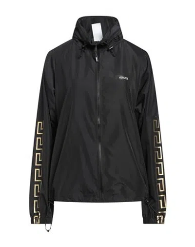 Versace Woman Sweatshirt Black Size M Polyester, Elastane