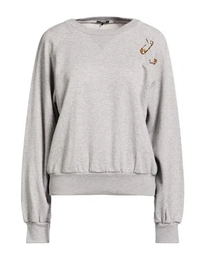 Versace Woman Sweatshirt Light Grey Size 6 Cotton, Cashmere In Gray