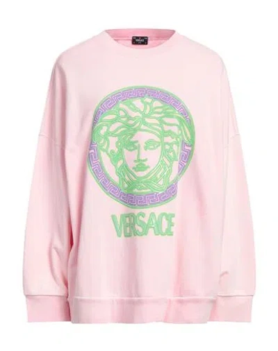 Versace Woman Sweatshirt Pink Size 6 Cotton