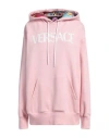 Versace Panelled Print Hooded Sweatshirt In Pink