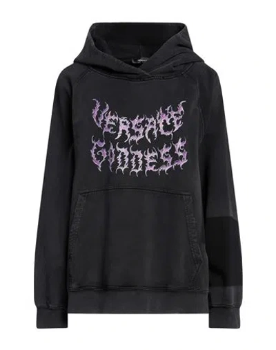 Versace Woman Sweatshirt Steel Grey Size 6 Cotton