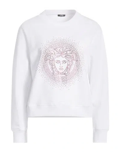 Versace Woman Sweatshirt White Size 2 Cotton