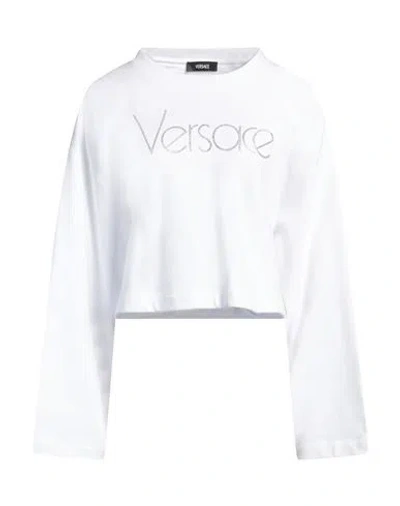 Versace Woman Sweatshirt White Size 6 Cotton