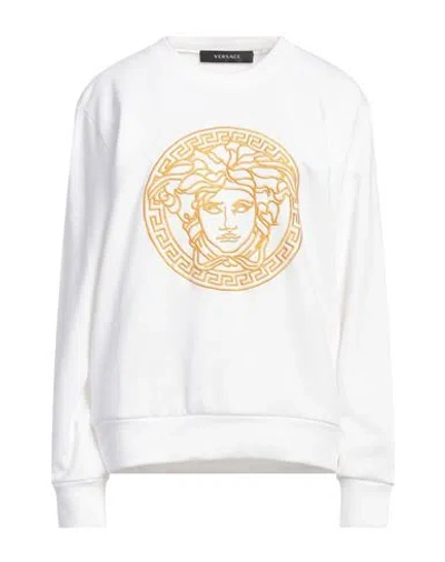 Versace Woman Sweatshirt White Size 8 Cotton