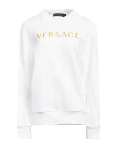 Versace Woman Sweatshirt White Size 8 Cotton, Viscose