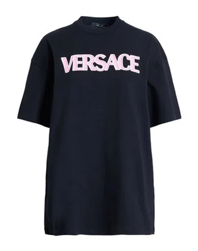 Versace Woman T-shirt Black Size 2 Cotton