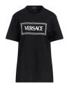 Versace Black Cotton T-shirt In Black