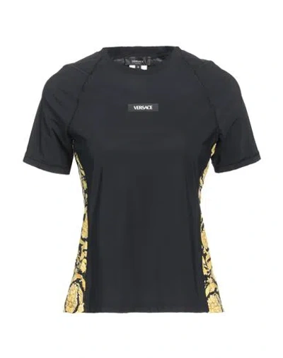 Versace Woman T-shirt Black Size Xxs Polyamide, Elastane