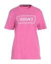 Versace Vintage Embroidered Logo T-shirt In Pink