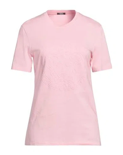 Versace Woman T-shirt Pink Size 6 Cotton
